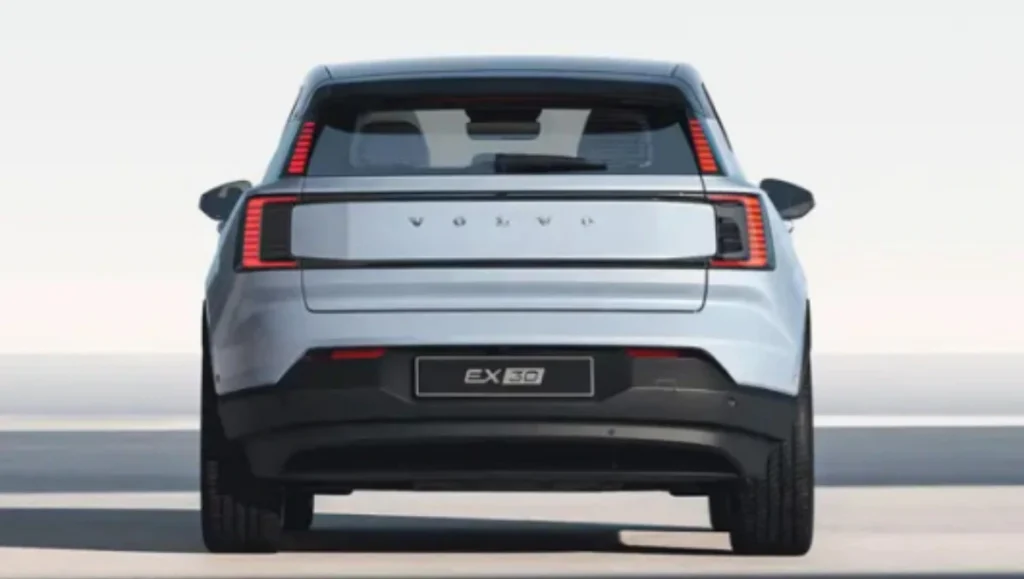 Volvo EX30 Rear View – Compact Electric SUV with Sleek Tail Light Design