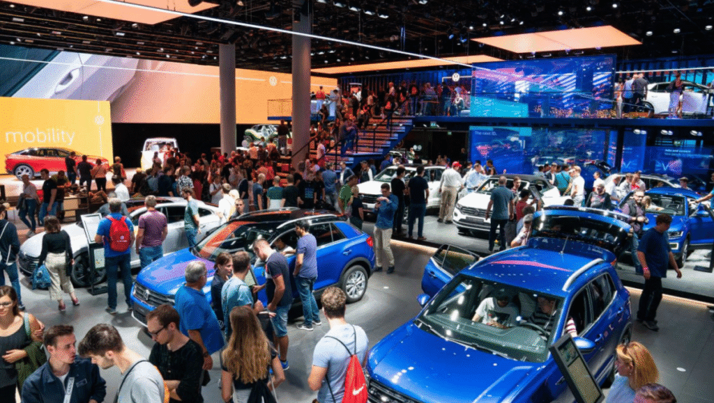 Europe’s Biggest Car Show 2025 showcasing electric cars, futuristic concept vehicles, and luxury supercars