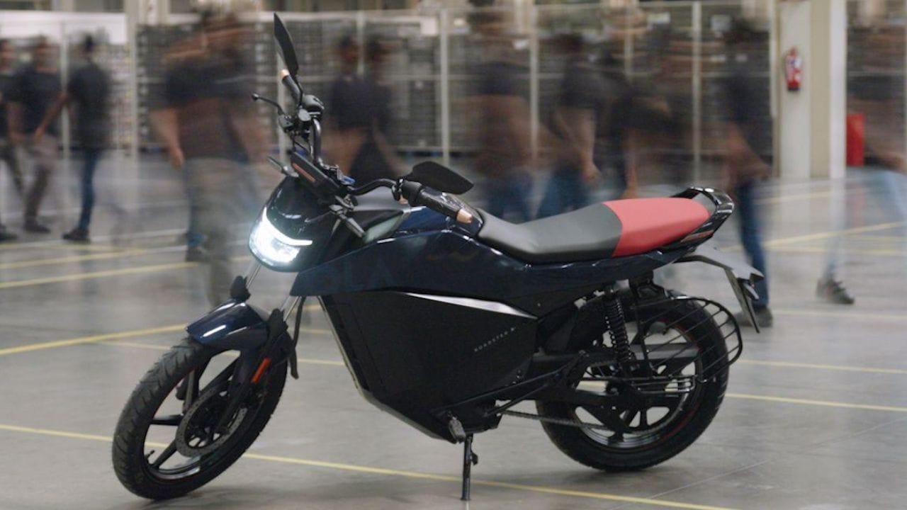 Ola Electric Roadster X+ special edition in midnight blue with red accents