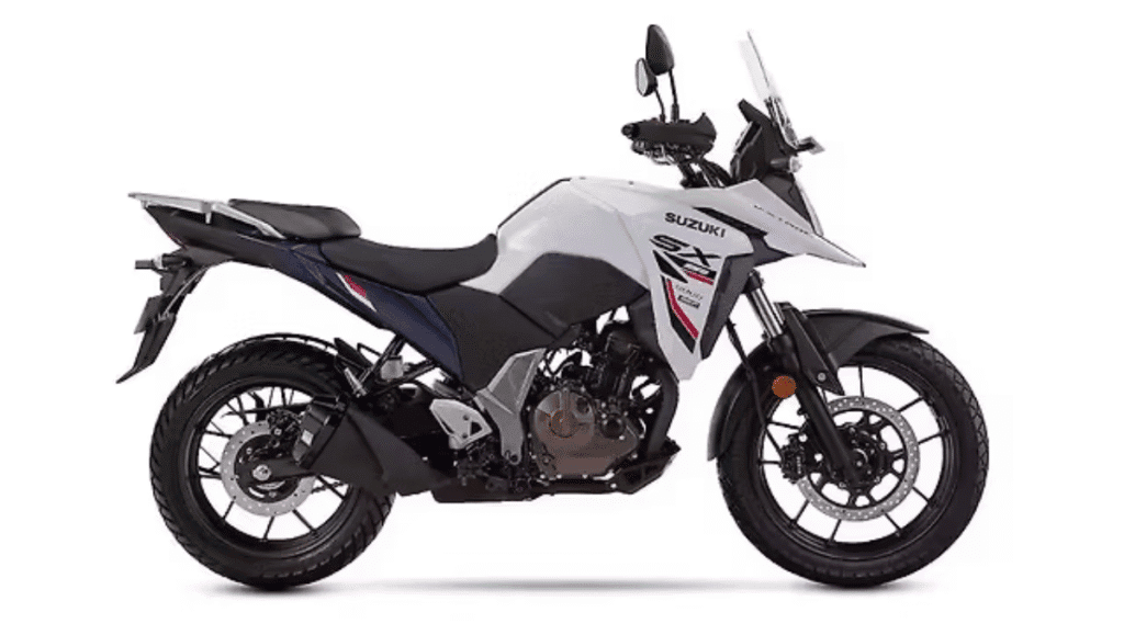 Suzuki V-Strom SX 2025 in Pearl Glacier White with Metallic Mat Stellar Blue