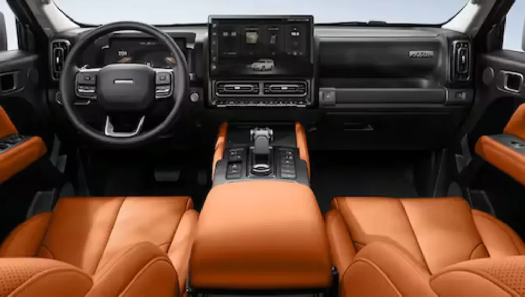 Haval H9 SUV interior luxury cabin with touchscreen and premium seating