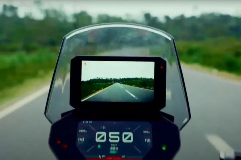 Ultraviolette X47 dual-screen console with ADAS and radar technology