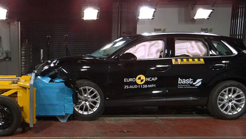 Audi Q3 frontal offset Euro NCAP crash test impact results