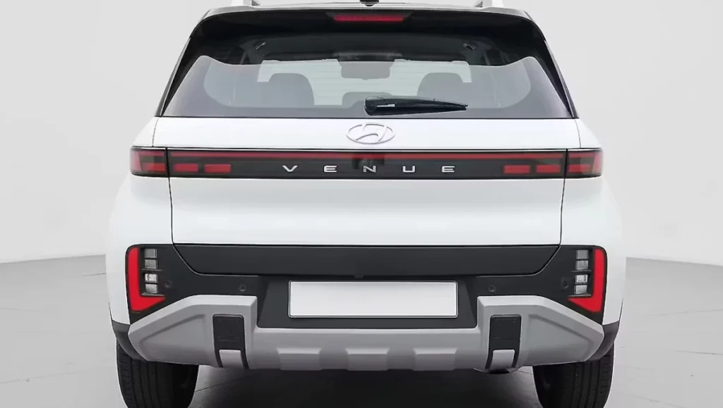 2025 Hyundai Venue rear view with LED taillights and skid plate