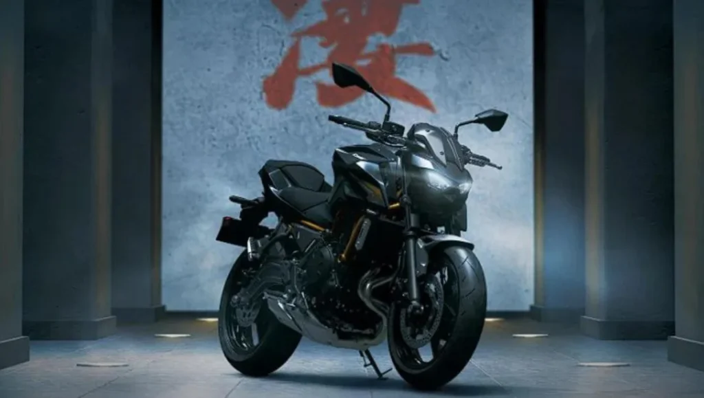 2026 Kawasaki Z650 S in Metallic Matte Graphene Steel Grey showcased on stage during global unveil
