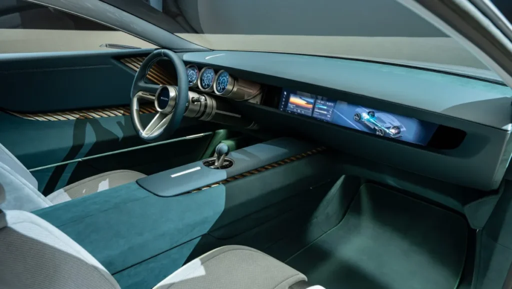 Mazda Vision X-Coupe dashboard with minimalist controls and advanced digital display