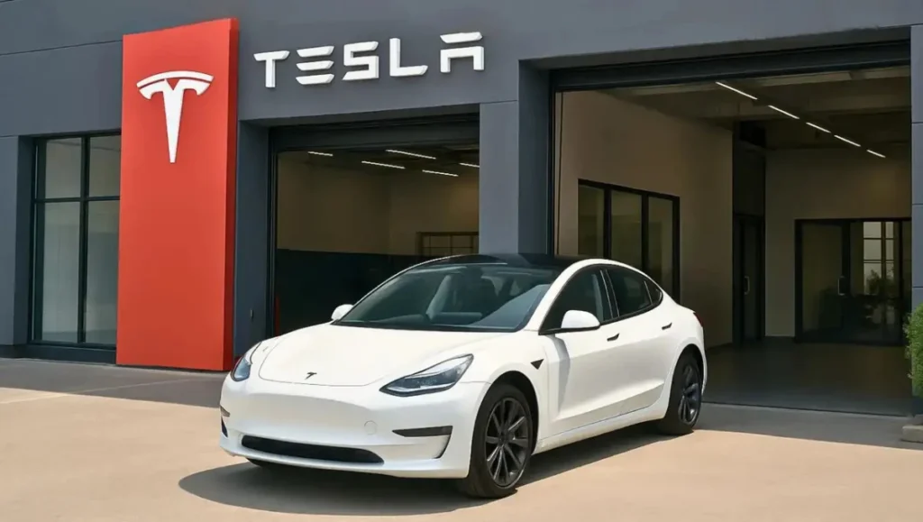 Tesla Gigafactory workers assembling electric vehicles during Q3 2025 production surge