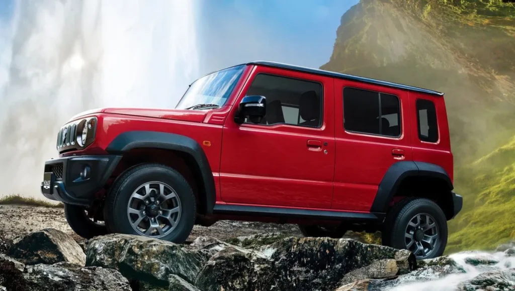 Suzuki Jimny Nomade side view showing boxy design and raised stance