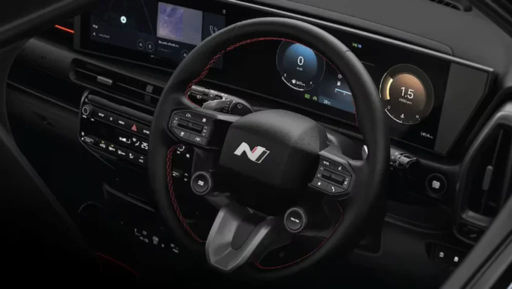2025 Hyundai Venue N Line interior and N Line steering wheel design