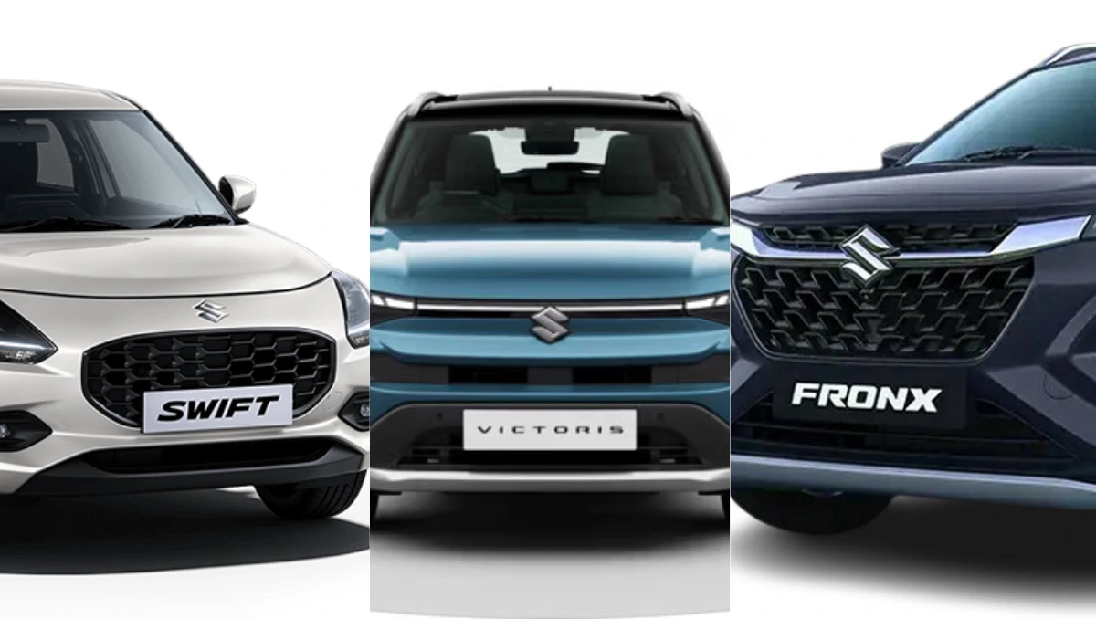 Maruti Suzuki cars lined up during September 2025 sales drive