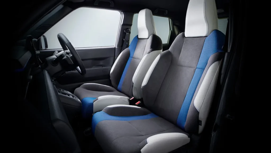 Honda Super-One Compact EV interior cabin with sport seats and ambient lighting