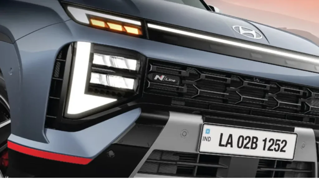 Hyundai Venue N Line dark chrome grille with LED DRLs and N Line badge