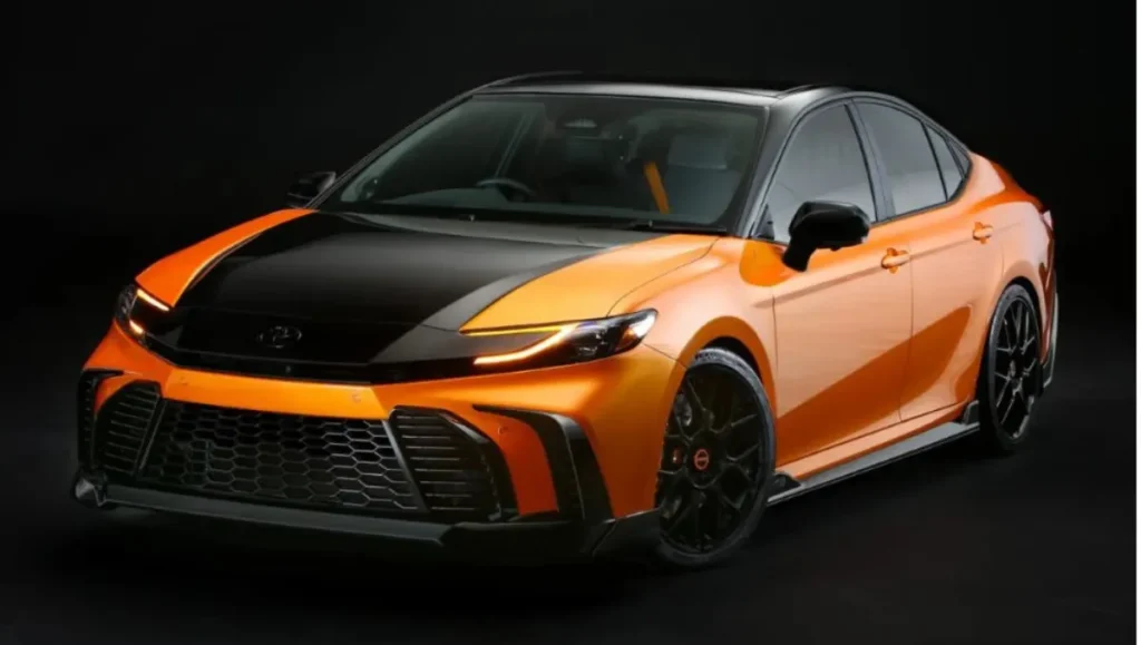 2025 Toyota Camry GT-S Concept Unveiled in Inferno Flare Orange showcased at SEMA 2025