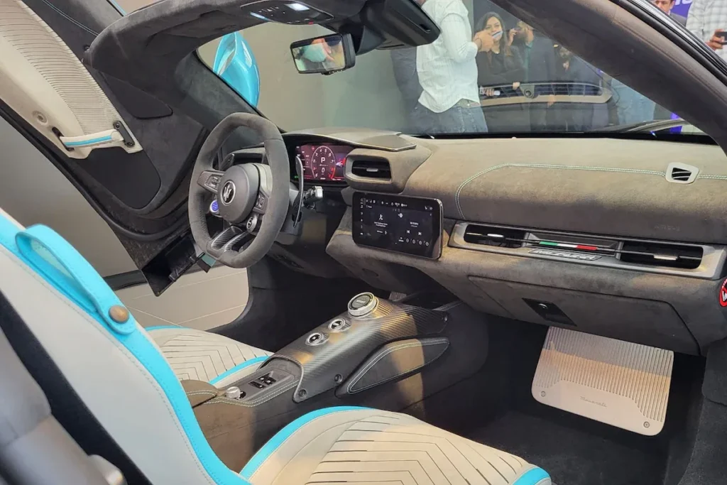 Maserati MCPura interior with Alcantara seats and laser-etched detailing
