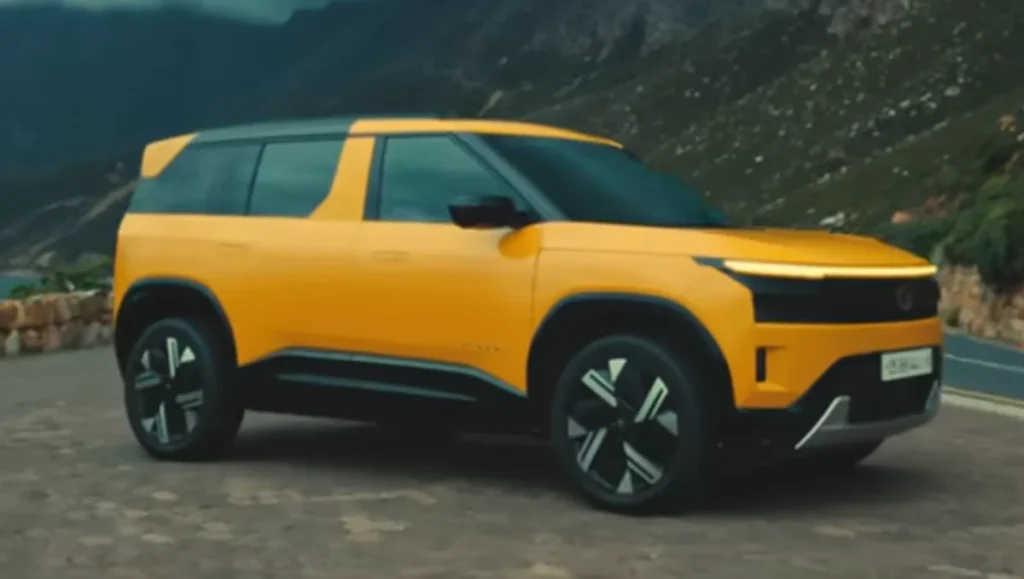 Tata Sierra Fully Revealed side view highlighting muscular stance and signature silhouette