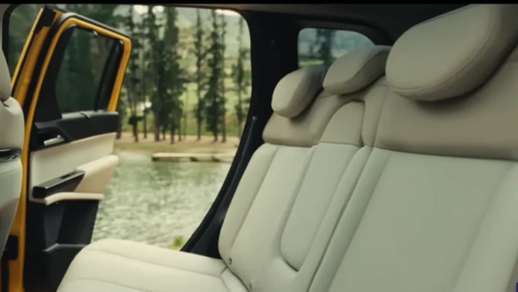 Tata Sierra Fully Revealed rear seat showcasing spacious cabin and premium upholstery