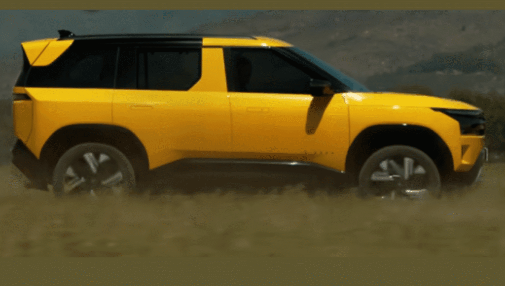 Tata Sierra Fully Revealed side profile showcasing bold proportions and strong SUV stance