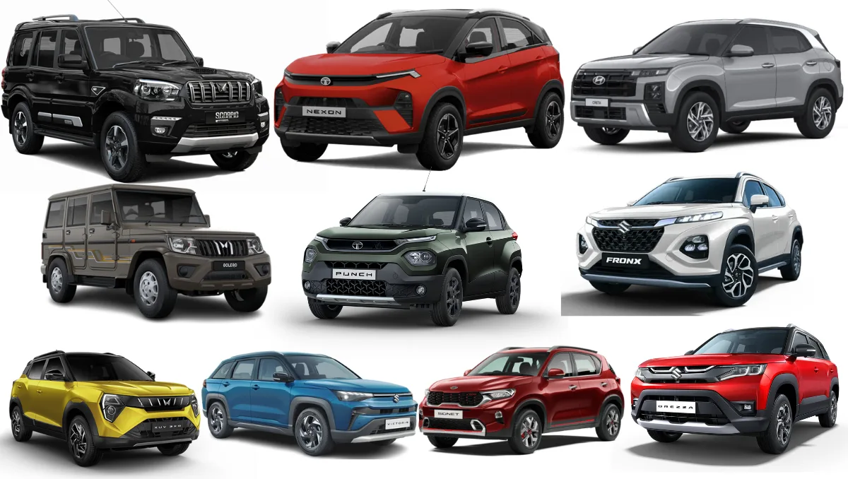 Top 10 SUVs Oct 2025 in India – Nexon, Creta, and Scorpio lead the sales chart