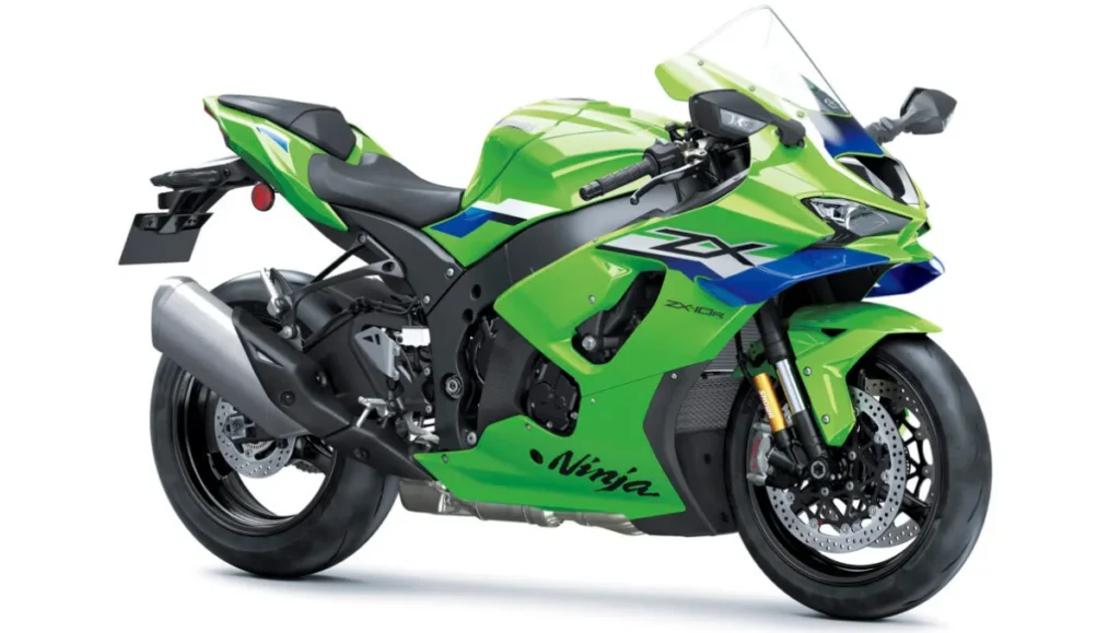 2026 Kawasaki Ninja ZX-10R in Lime Green and Blue showcasing aerodynamic design and advanced features