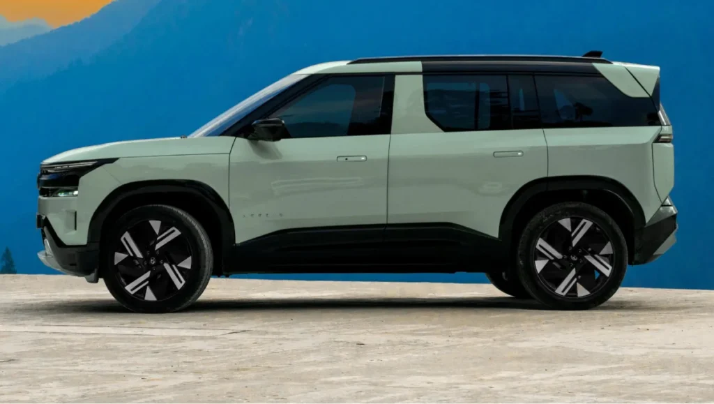 Tata Sierra unique features and colour options in Munnar Mist green grey shade