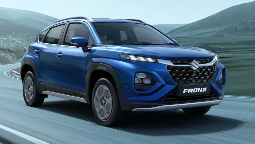 Maruti Suzuki Fronx compact SUV driving on highway