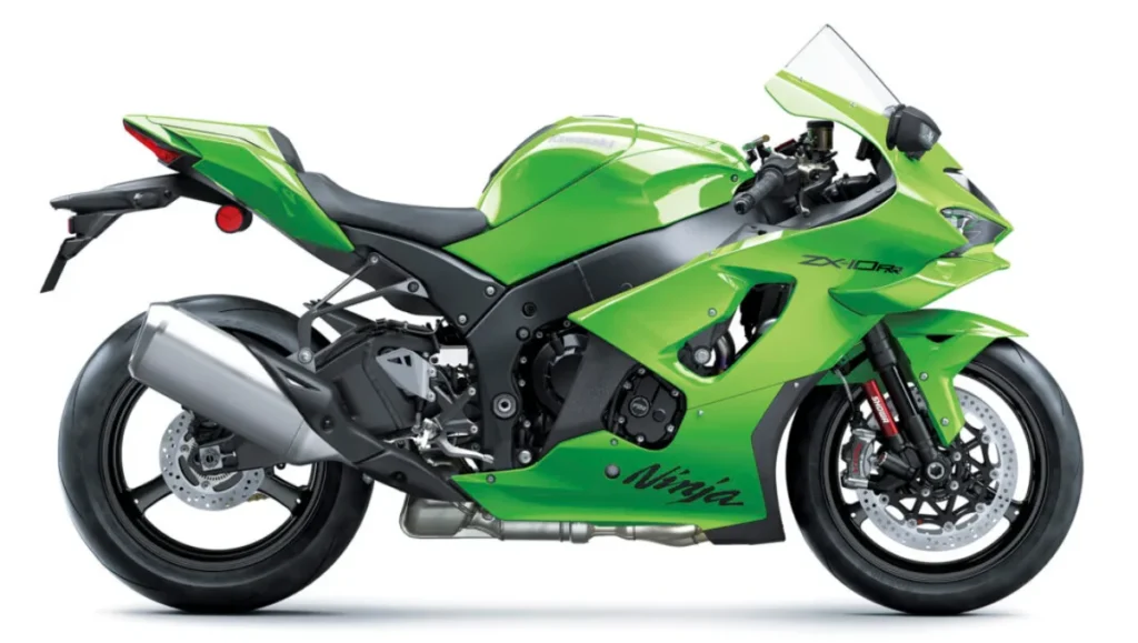 2026 Kawasaki Ninja ZX-10RR side profile in Lime Green highlighting racing-focused design and performance upgrades