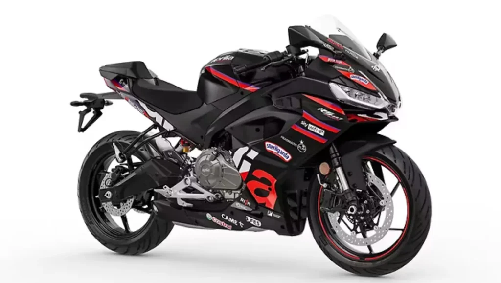 Aprilia RS 457 GP Replica Revealed at EICMA 2025 showcasing MotoGP-inspired black and red racing design