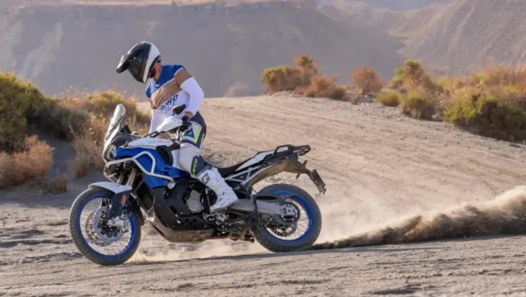 Rider testing the Updated MV Agusta Enduro Veloce 2026 off-road on rugged terrain