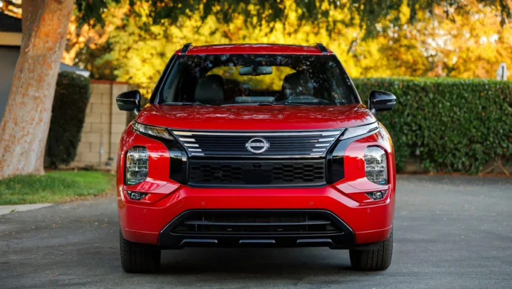 Nissan unveils Rogue Plug in Hybrid in US front view in bold red finish