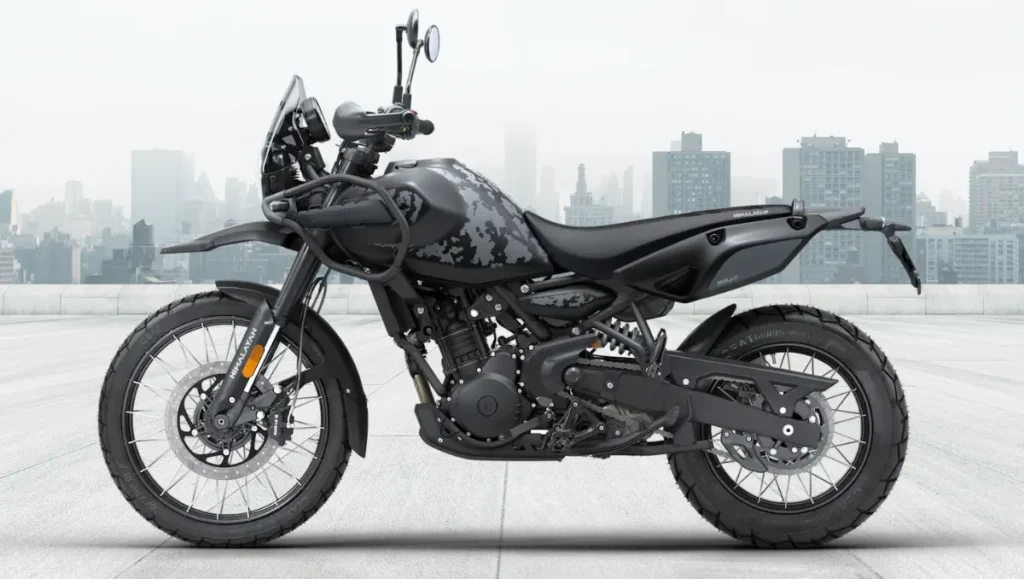 Royal Enfield Himalayan Mana Black Edition Launched side profile showing stealth black finish