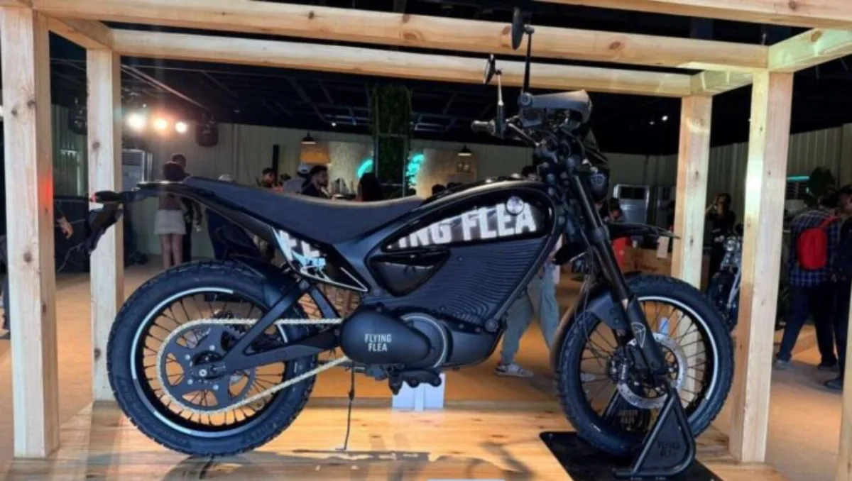Royal Enfield Flying Flea S6 makes India debut electric scrambler motorcycle on display at Motoverse