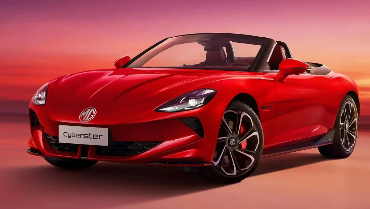 MG Cyberster becomes highest-selling sports car in India shown in front angle with sleek electric roadster design
