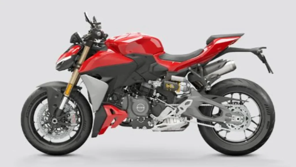 Left side view of 2025 Ducati Streetfighter V2 Launched in India in red color