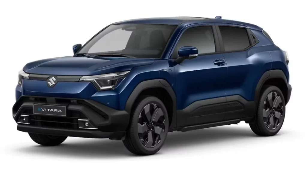 Maruti e Vitara Launch Date for India Confirmed electric SUV in blue exterior design