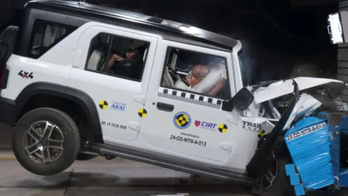 Government proposes stricter Bharat NCAP 2.0 crash test showing SUV frontal impact test at Indian safety lab