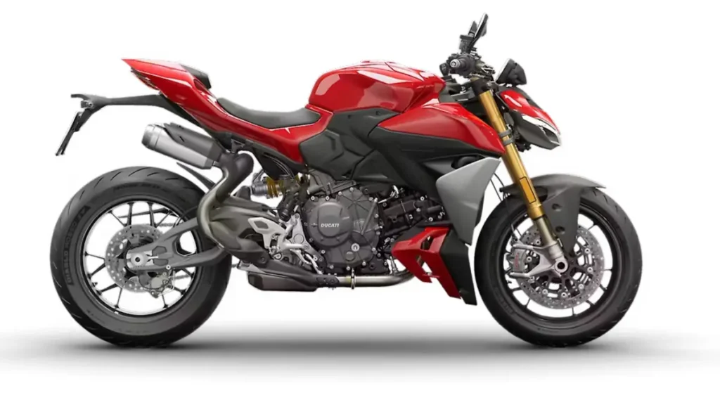 Right side view of 2025 Ducati Streetfighter V2 Launched in India in red finish