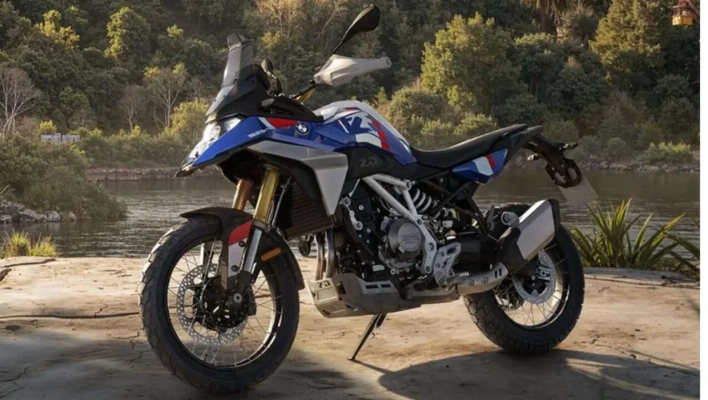 BMW adventure motorcycle parked outdoors showing BMW F 450 GS production begins in India model design and styling