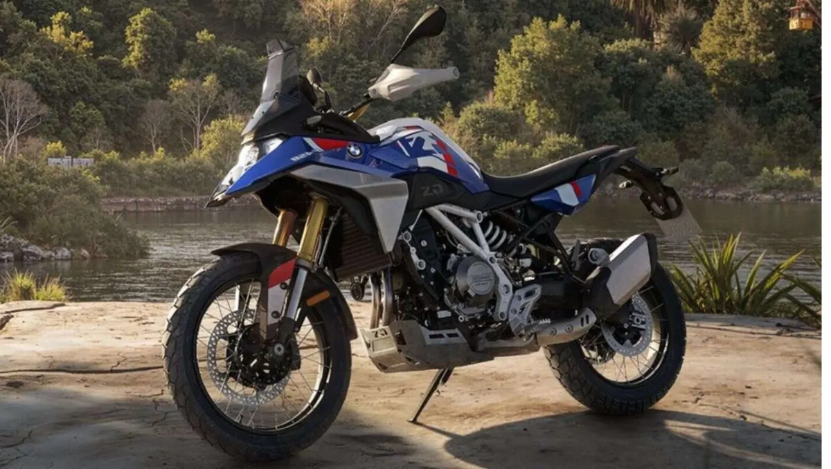 BMW adventure motorcycle parked outdoors showing BMW F 450 GS production begins in India model design and styling