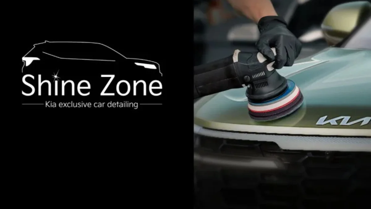 Kia India Launches Shine Zone Car Detailing Studio showing premium car detailing work on a Kia vehicle