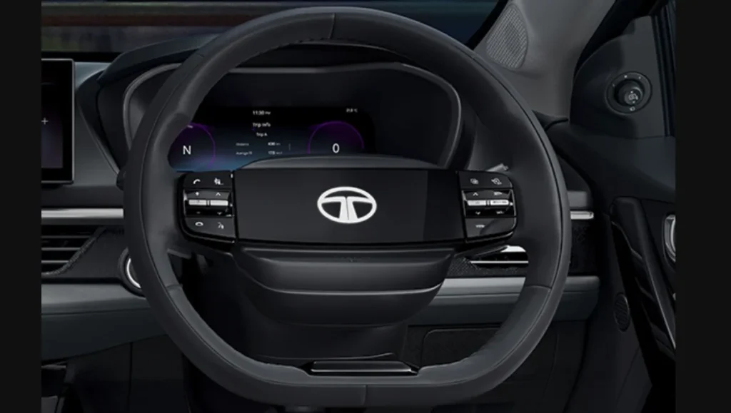 Tata Nexon 2025 steering wheel with digital instrument cluster