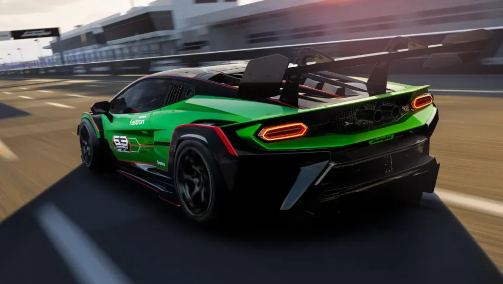 Lamborghini Temerario Super Trofeo Concept Revealed rear angle at high speed