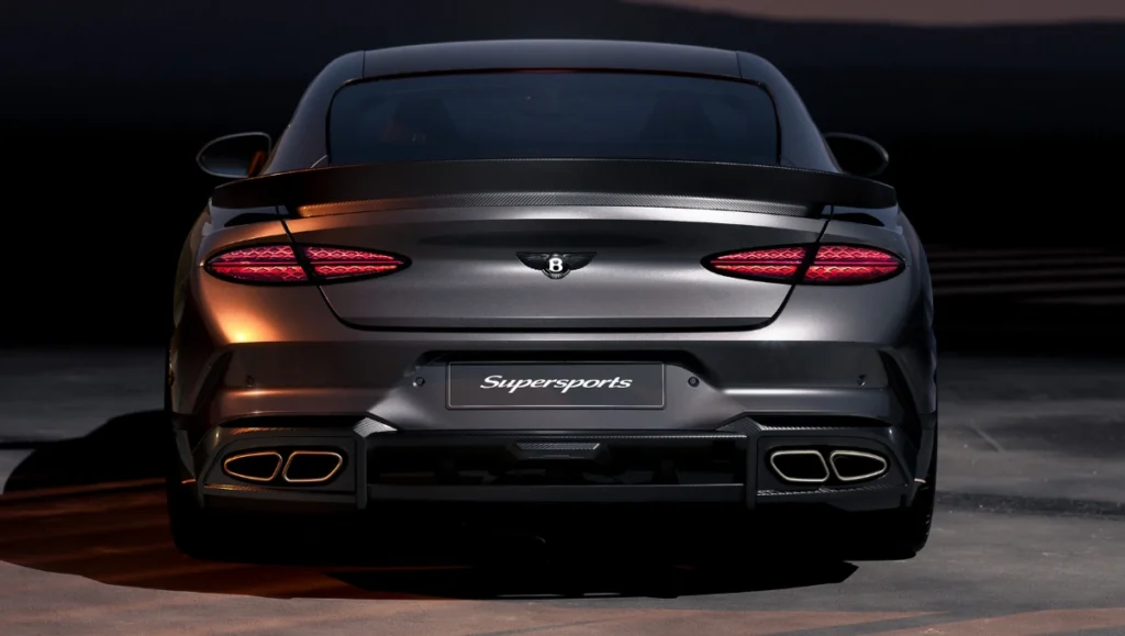 Bentley Reveals Continental GT Supersports rear profile with quad exhausts and performance spoiler