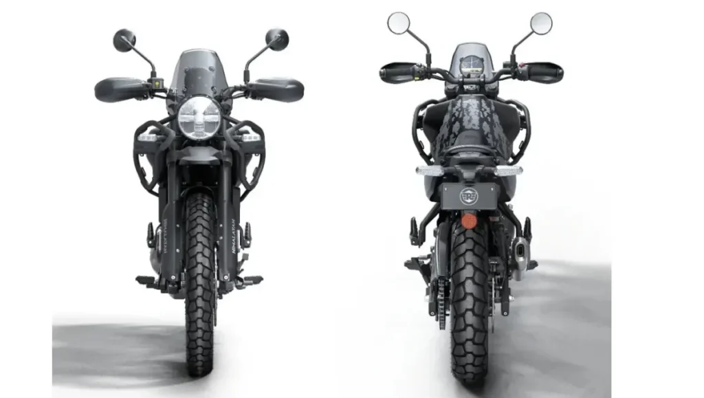 Royal Enfield Himalayan Mana Black Edition Launched front and rear view showcasing rugged design