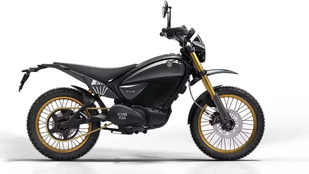 Royal Enfield Flying Flea S6 makes India debut electric scrambler side profile with spoke wheels