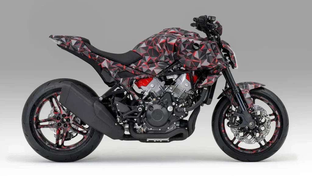 Honda V3R 900 Prototype side profile revealing V3 engine layout and advanced frame structure