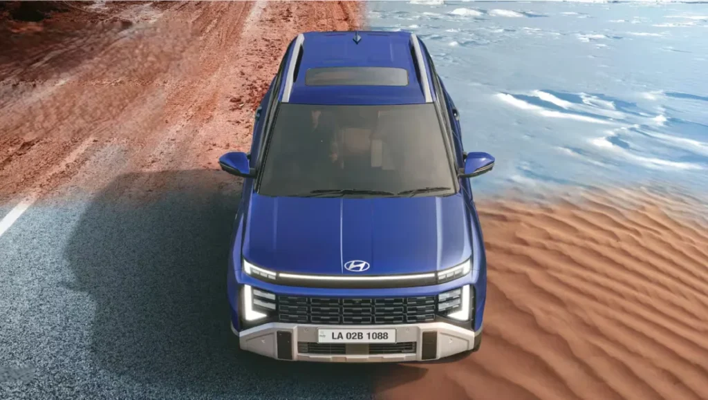 Hyundai Venue 2025 top view on mixed terrain