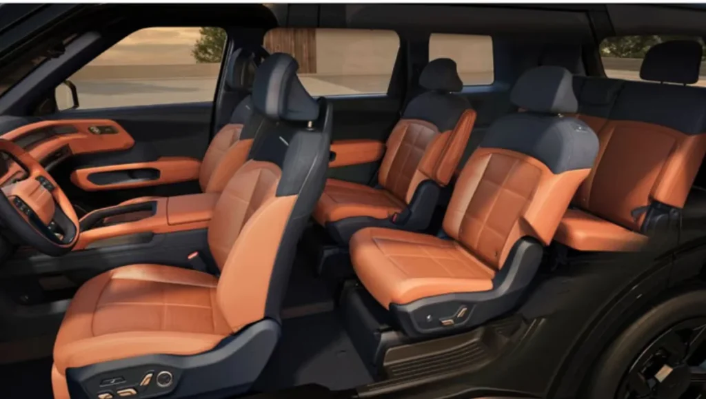 2027 Kia Telluride interior showing premium leather seats and three row cabin