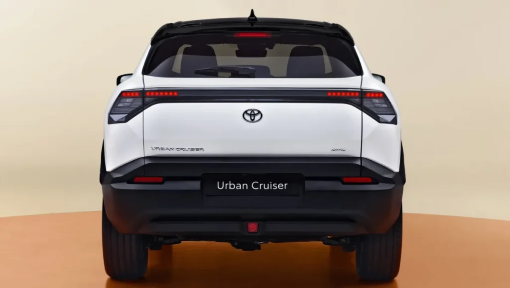 Toyota Urban Cruiser BEV Introduced In Indonesia rear view showing LED tail lamps and Urban Cruiser badging