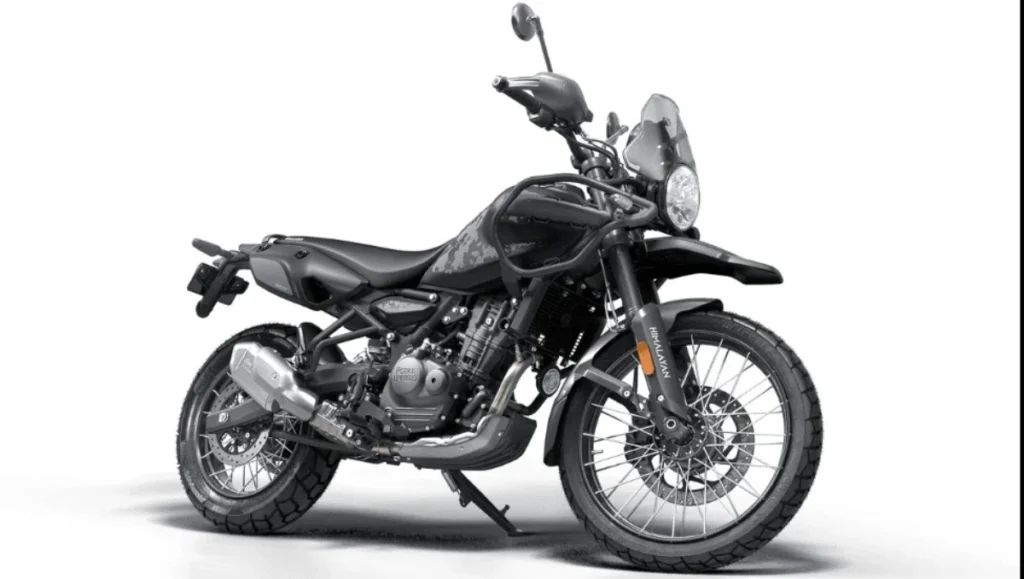 Royal Enfield Himalayan 450 Mana Black – Front Three-Quarter Angle