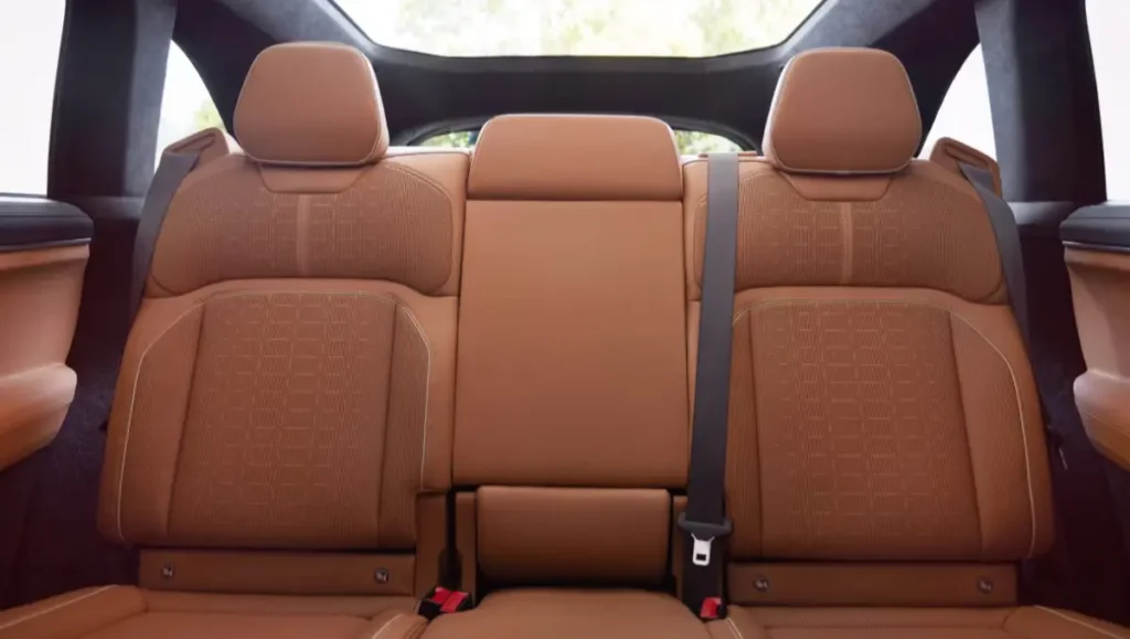 Rear seating of Lucid Gravity Named Best Luxury Vehicle For 2026 finished in premium leather